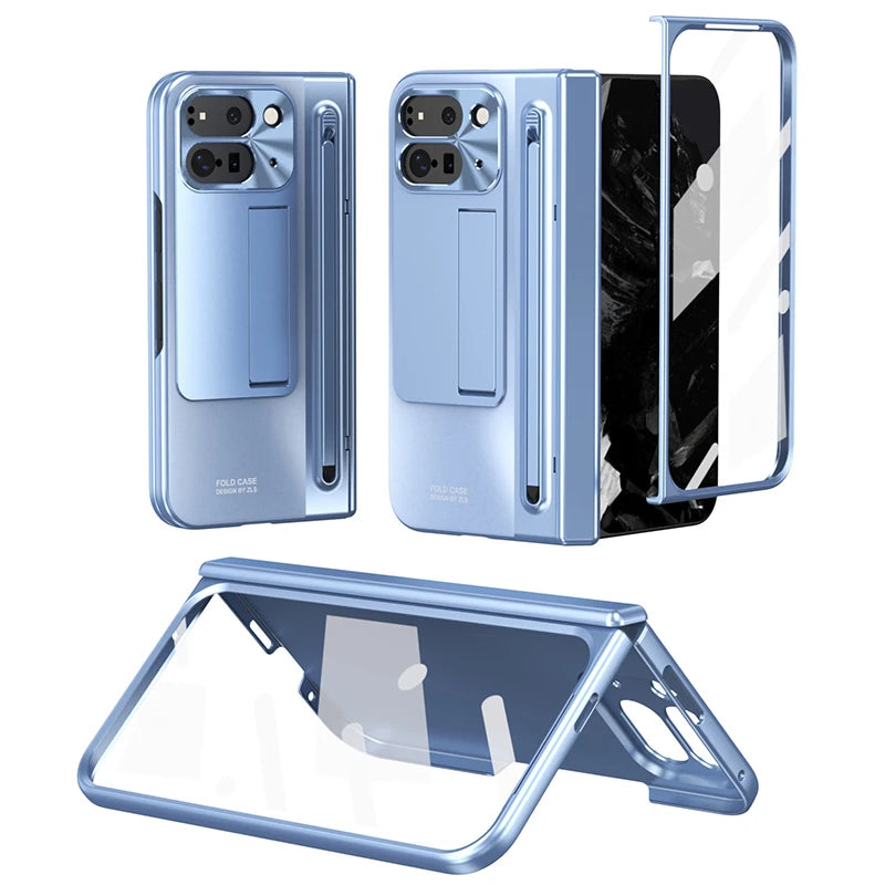 For Google Pixel 10 9 11 Pro Fold Case With Hinge Protection & Stylus Pen & Foldable Bracket & Screen Protector PhoneCover Shell