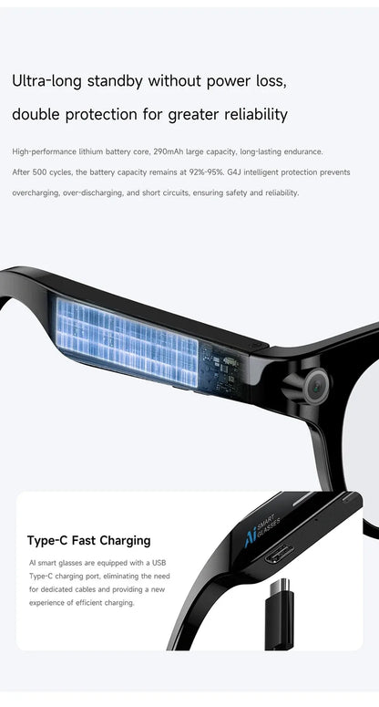 2026 AI Smart Glasses 8K Remote Control Touch Photo Camera Recording Voice Assistant Translator Wireless Bluetooth Sunglasses