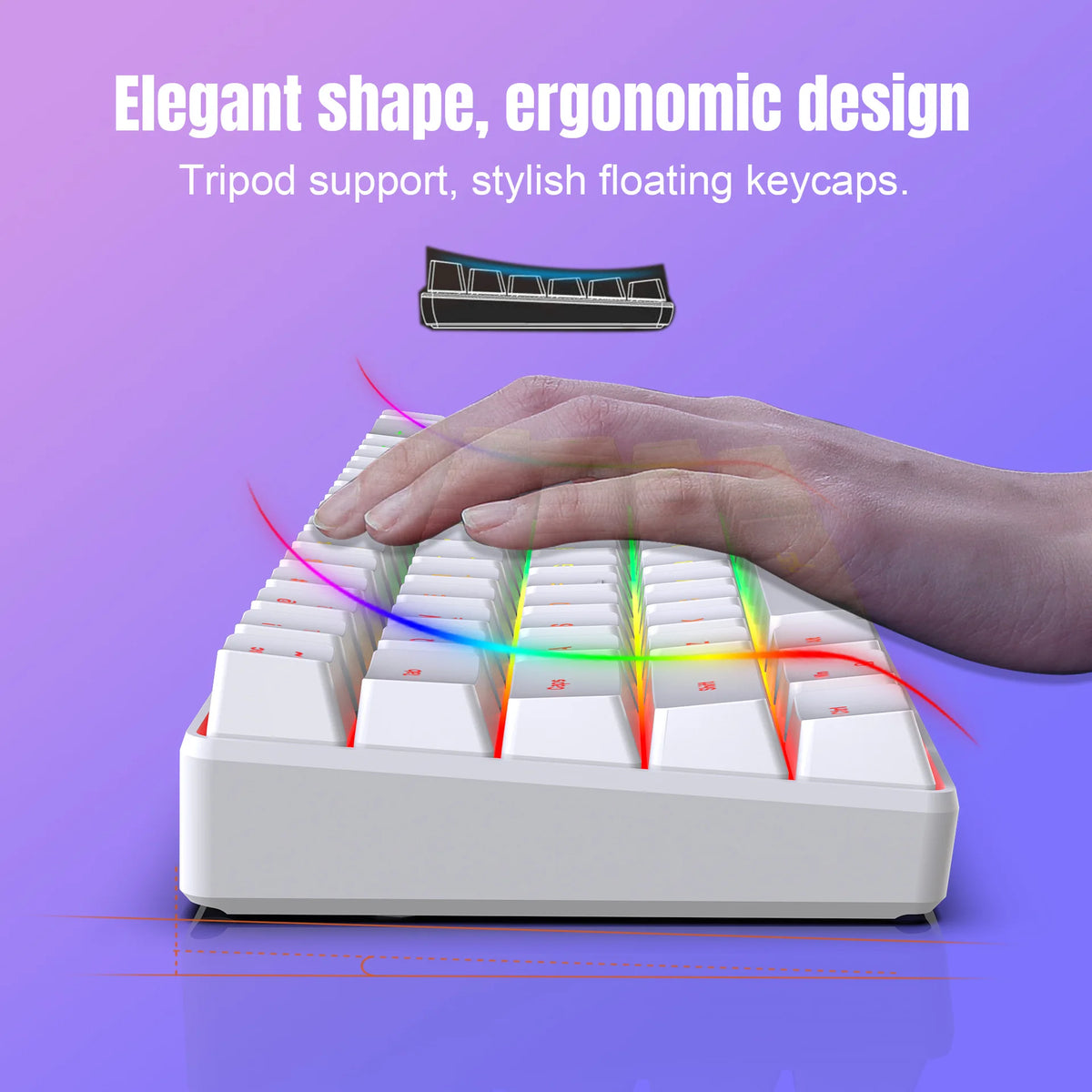 Keyboard and Mouse 68key Wired Membrane RGB Light 70% Clavier Souris Combo Gamer Gaming PC Full Set Kit Mobilador USB Keyboards