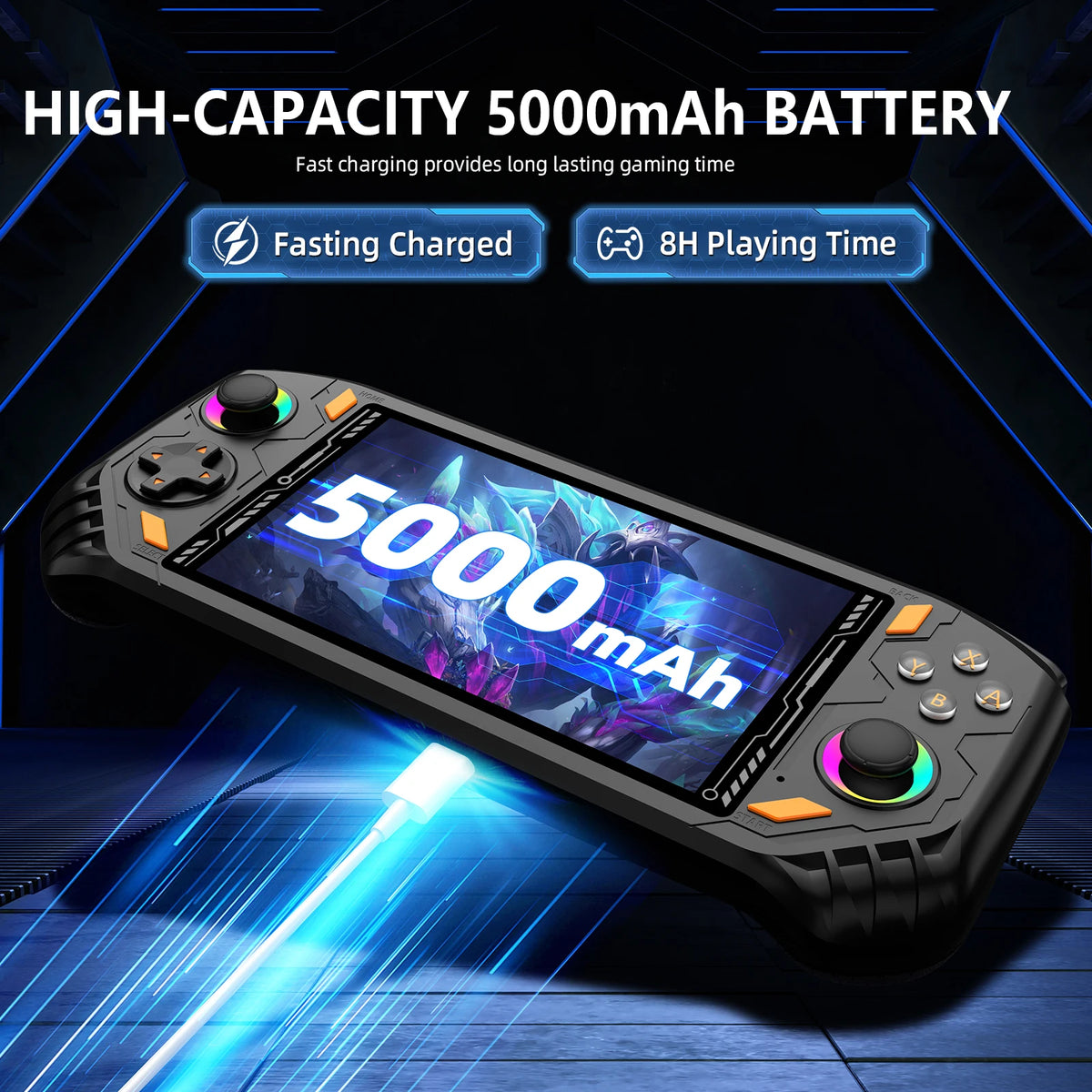 AISLPC RG52 MINI Handheld Game Console Dual System 2.4G WIFI 5.5" IPS Screen 30+ Emulator Potable Retro Games Console Pocket
