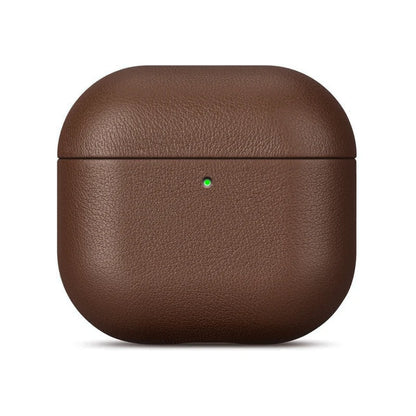 Genuine Leather Case for AirPods 4 Luxury Real Skin Protective Cover for AirPods 4 Black Brown Coffee Color