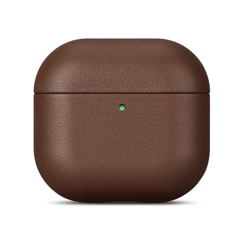 Genuine Leather Case for AirPods 4 Luxury Real Skin Protective Cover for AirPods 4 Black Brown Coffee Color
