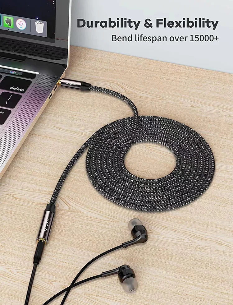 3.5mm AUX Stereo Audio Cable Male To Female Headphone Extension Cables for Earphone IPad Smartphone Tablet Media Player Etc