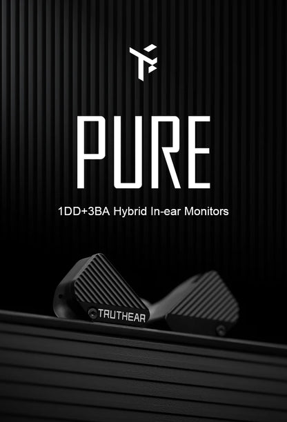 TRUTHEAR PURE Earphones 1DD+3BA Hybrid Wired In-Ear Headphones HIFI Earplugs 3.5mm Plug 0.78mm 2Pin Gaming Headset