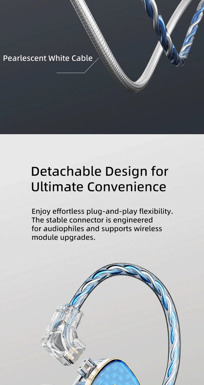 Wired Earphones for iPod, Hybrid 1DD 1BA HIFI In-Ear Headphones Deep Bass 3.5mm Detachable Cable Noise Isolation Headset