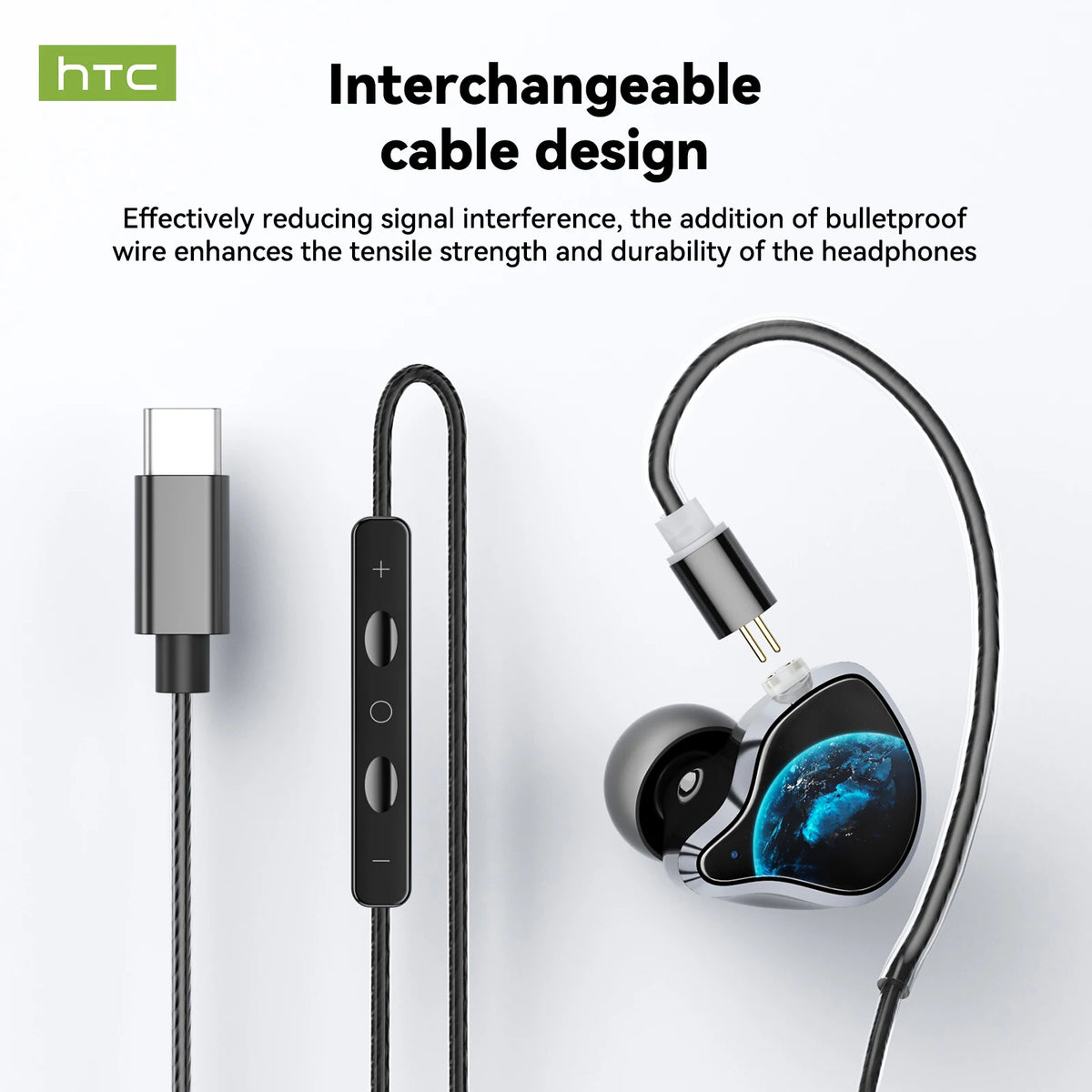 HTC NE81 TWS Wireless Earbuds Bluetooth ANC Wired Voice Control for Singing Live Streaming Touch Control Stereo Sports Earphone