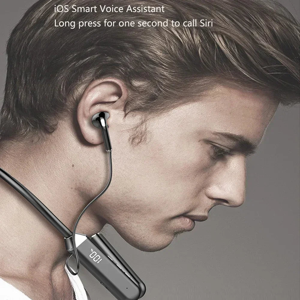 TWS Magnetic Wireless Headphones Neckband Bluetooth 5.2 Earphone Headset Sports Running Waterproof Earbud Wireless with Mic