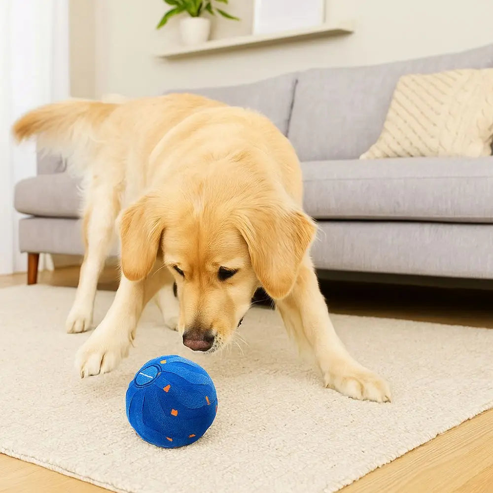 Bite Resistant Smart Dog Toy Ball Wear Resistant Durable Automatic Moving Ball Toy with Light USB Rechargeable Dog Bouncing Ball