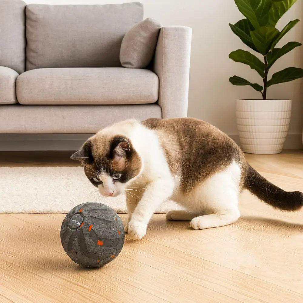 Bite Resistant Smart Dog Toy Ball Wear Resistant Durable Automatic Moving Ball Toy with Light USB Rechargeable Dog Bouncing Ball