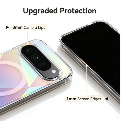 Clear Rainbow Magnetic Phone Case For Google Pixel 11 10 9 Pro XL A For Magsafe Wireless Charge Shockproof Bumper Tough Cover