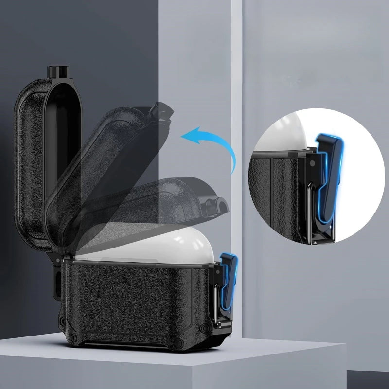 For AirPods 1/2/3/4, Pro & Pro 2 - Durable Waterproof Protective Case with Bluetooth Switch for Apple Earbuds