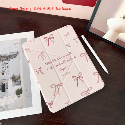 Y-Shape Foldable Stand Fresh Printed iPad Case, Auto Sleep/Wake, Fashion Minimalist Style, Fits Various Apple Models . 8 Styles