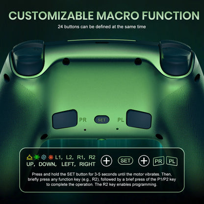 RGB Gamepad For Playstation 5/PS5 Pro/Slim/PC Wireless PS5 Controller 3D Game Joystick Dual Vibration Macro/Turbo Function