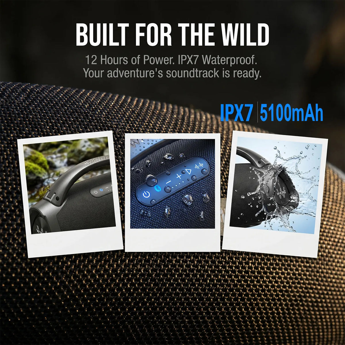 W-KING X20S Portable Bluetooth Speakers, 280W Stormbox Power With Subwoofer Ipx7/Guitar Input/Power Bank, TWS Connection Outdoor