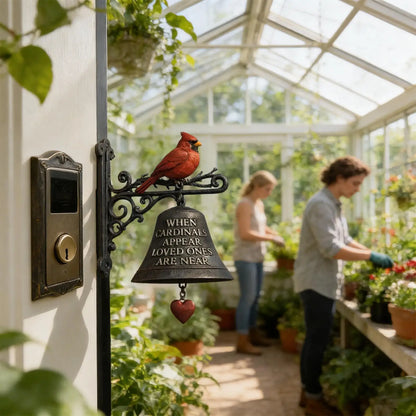 Outdoor Red Bird GardenDinner Bells Rural Retro Wall Mounted Cast Iron Dinner Clock Metal Doorbell Crafts Wall Hanging Bird Bell