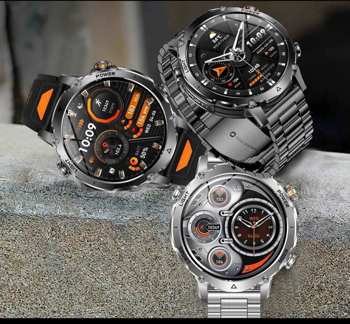 LIGE TANK Ultra 1400mAh Battery Military Smart Watch 10ATM Waterproof Heart Rate Flashlight Sports Bracelet Smartwatch Men Lady
