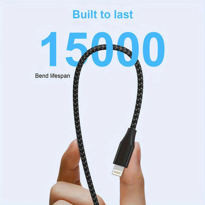 LAIHONEN MFi Certified 1PC/3PCS 10FT USB‑A to Lightning Cable Fast Charging Data Cord for iPhone 14 13 12 X XR