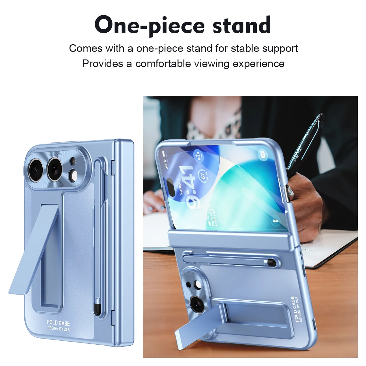 Suitable for iPhone Duo Folding Case Tempered Film Stylus Hinge Stand Protects Back Cover-Phone Case Funda