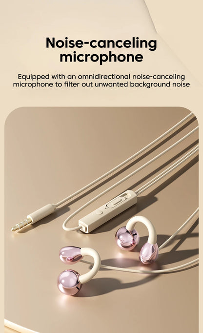 Ear-clip Style Wired Headphones Type-C/3.5mm Wired Earphones With Mic Earclip Earbuds USB C Built in DAC Headset For iPhone17-15