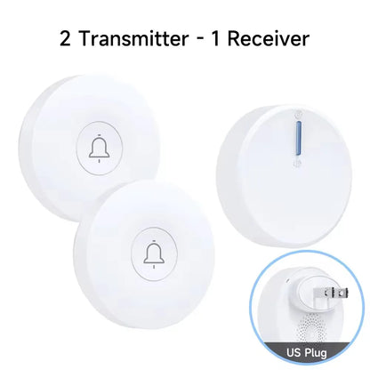 Outdoor Waterproof Circular Self Generating Wireless Doorbell Compatible With Ac 110v-240v Us/Eu Plug Ultra Long Distance Caller