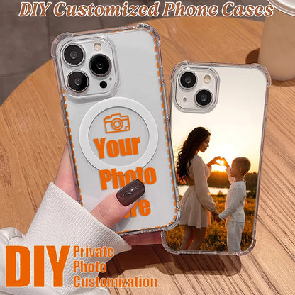 DIY Photo Customized Magnetic Phone Case for iPhone 18 17 16e 16 15 14 13 12 11 8 7 Air Plus Mini Pro Max XSMax Anti Fall Cover