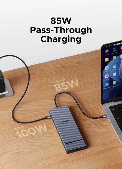 UGREEN USB HUB 4K120Hz DP Type-C to 4K60Hz 2xHDMI SD/TF RJ45 3.5mm USB3.2 Gen2 10Gbps Data for Laptop Dell HP Lenovo Accessories