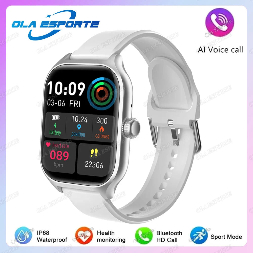 2026 New Smart Watch For Android IOS 2.01Inch Color Screen Bluetooth Call Blood Oxygen/Pressure Monitoring SmartWatch Women HT30