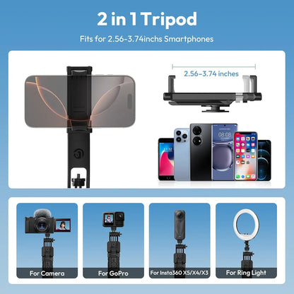 Ulanzi TT23 360° Auto-Tracking Selfie Stick Tripod Compact Foldable With Gesture Control Bluetooth Smart Face Tracking Tools