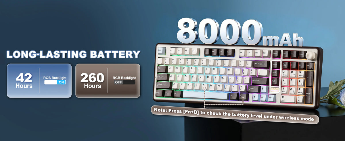 YUNZII B98 PRO QMK/VIA Wireless Mechanical Keyboard, 96% Layout Custom Gaming Keyboard, Hot-Swap Gasket RGB Keyboard for Win/Mac