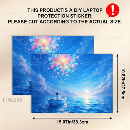 2 PCS Removable Flower Stickers for Laptop PVC Aesthetic Decals Self-Adhesive Peel Off No Residue Tablet Skin MacBook Skin