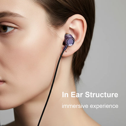 USB Type C Earphones HiFi Heavy Bass Earbuds Metal In Ear Noise Reduction 3.5MM Wired Headphones For Samsung S25 24 Z Fold7 Flip