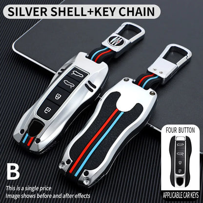 Zinc Alloy Car Smart Key Case Cover Shell Fob for Porsche New Cayenne Panamera 911 992 Taycan Car Protect Interior Accessories