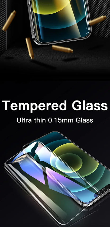 3Pcs Full Tempered Glass for iPhone 13 15 16 14 11 12 Pro Max 13 Mini Screen Protector on for iPhone Xr X Xs 7 8 Plus SE 2020
