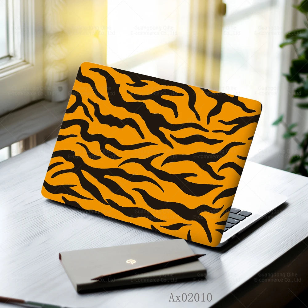 2 pcs Aesthetic Light Leopard Laptop Stickers Set Self-Adhesive Removable Laptop Covers for MacBook Notebook Protective Skins