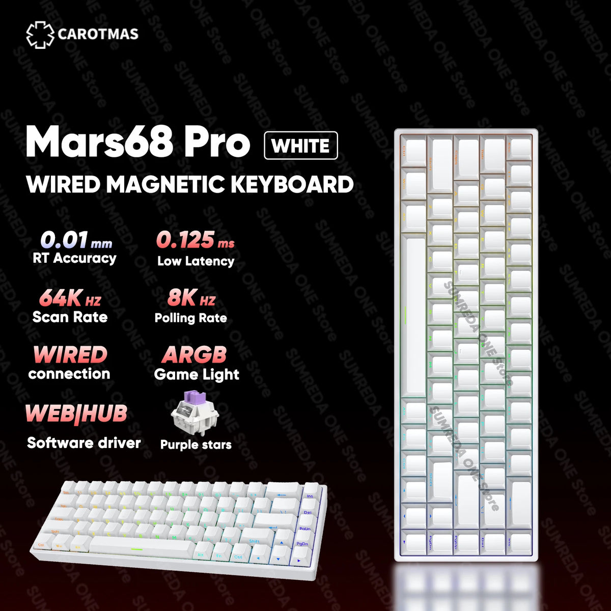 IROK Carotmas Mercury68 Max mars68 pro Mercury 68 Gaming Magnetic Mechanical Keyboard Rapid Trigge 0.001 8K Wired Gamer Keyboard