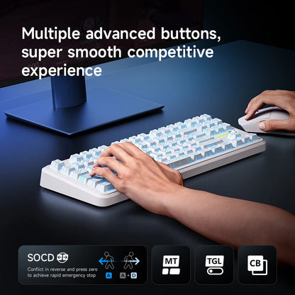 MCHOSE K87S Keyboard Three Model Mechanical Magnetic Knob Control Gaming  Hot Swappable Custom Keyboard For Laptop PC