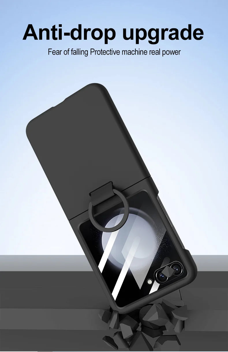 Hot Skin Feel Glass Case for Samsung Galaxy Z Flip 7 FE 6 5 5G Fold Business Fashion Cover Anti-knock Cases for Flip5 Flip6