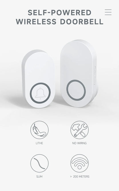 Hococa US/EU/UK Plug Outdoor Wireless Doorbell 60 Songs Melodies Waterproof Welcome Door Bell 200m Remote Call Bell With Battery