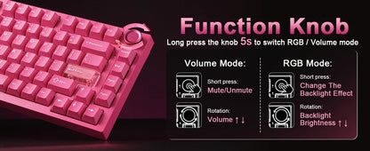 YUNZII RT75 PRO Dual 8K Wireless Gaming Keyboard, Rapid Trigger Mechanical Hall Effect Magnetic Keyboards, RGB Custom SOCD/DKS
