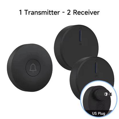 Outdoor Waterproof Circular Self Generating Wireless Doorbell Compatible With Ac 110v-240v Us/Eu Plug Ultra Long Distance Caller