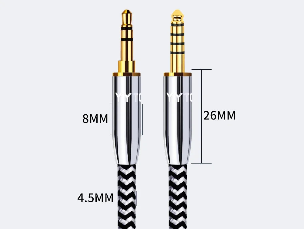 YYTCG 4.4mm Balanced to 3.5mm AUX Audio Cable OFC Male to Male HIFI Interconnect Cord For Audio Player DAC Amplifier Headphone