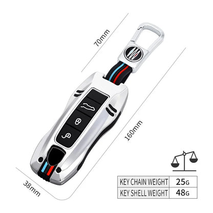 Zinc Alloy Car Smart Key Case Cover Shell Fob for Porsche New Cayenne Panamera 911 992 Taycan Car Protect Interior Accessories