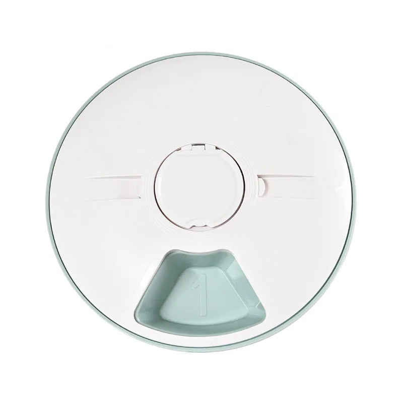 Pet Automatic Feeder Portion Control Digital Timer Detachable Dogs Cats Anti Slip 6 Meal Trays with Voice Dry Wet Food Feeding