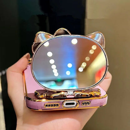 Mirror Plating Phone Holder Case For Samsung Galaxy S23 S20 S22 S21 S10 S9 S8 Note 10 20 8 9 Plus Ultra 5G S20 Fe Stand Cover