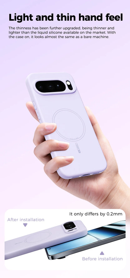 for Magsafe Magnetic Liquid Silicone Case for Google Pixel 11 10 Pro XL 10ProXL All Around Protect Wireless Charge Soft Cover
