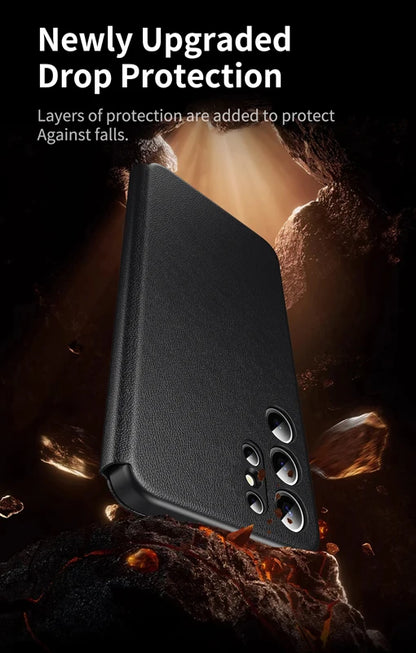 Premium Leather S-view LED Dispaly Window Leather Case For Samsung S26 Ultra S25 Edge S24 S23 S22 FE Plus A57/37 Card-slot Cover