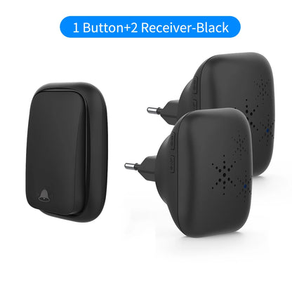 SIXWGH No Battery Self Powered Wireless Doorbell EU Plug Long Range Home Door Bell 38 Tunes 4 Volume Control