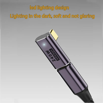 USB 4.0 PD 240W 8K 60Hz Charger Connector for Macbook 40Gbps High Speed USB C OTG U-Shape Straight Angle Male to Female Adapter