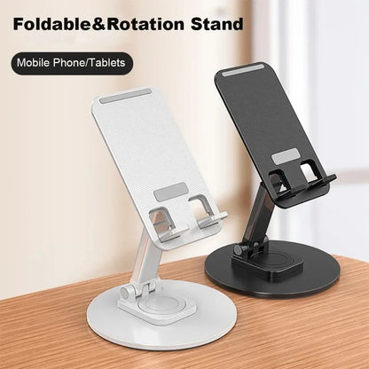 360 ° Rotating Multi-Angle Non-Slip Metal Base Foldable Universal Phone Stand for Desk Holder for iPhone 13/14/15 Pro Xiaomi S
