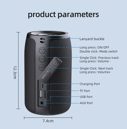 Zealot_S32 Wireless Bluetooth Speaker Mini Portable Subwoofer Speaker TWS Dual Pairing BT5.2 15W Wireless Speaker for Outdoor